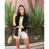 Marrakech Black Gold Embroidery Tunic-Moroccan Tunic,Marrakech Black Gold Embroidery Tunic-Moroccan Tunic