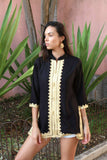 Marrakech Black Gold Embroidery Tunic-Moroccan Tunic,Marrakech Black Gold Embroidery Tunic-Moroccan Tunic