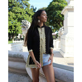 Marrakech Black Gold Embroidery Tunic-Moroccan Tunic,Marrakech Black Gold Embroidery Tunic-Moroccan Tunic