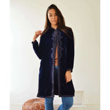 New Black Velvet Luxury Bohemian Jacket with Black Embroidery- bohemian Jacket,New Black Velvet Luxury Bohemian Jacket with Black Embroidery- bohemian Jacket