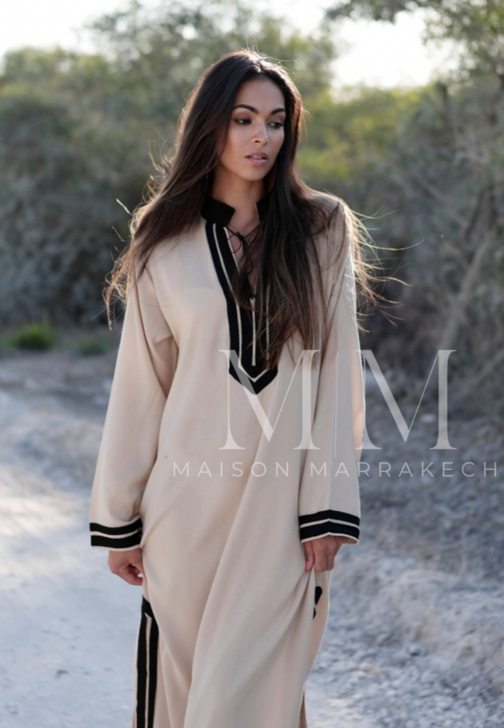 beige maison de marrakech mariam cotton kaftan dress