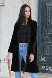 New Black Velvet Luxury Bohemian Jacket with Black Embroidery- bohemian Jacket
