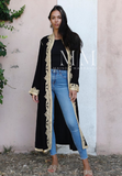 Black & Gold Leyla Kimono Long Jacket Moroccan style