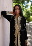 Black & Gold Leyla Kimono Long Jacket Moroccan style