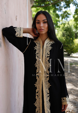 New Pink Marrakech Resort Lounge Wear Caftan Kaftan with White Embroidery-Moroccan Kaftan