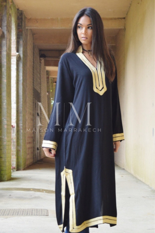 New Pink Marrakech Resort Lounge Wear Caftan Kaftan with White Embroidery-Moroccan Kaftan