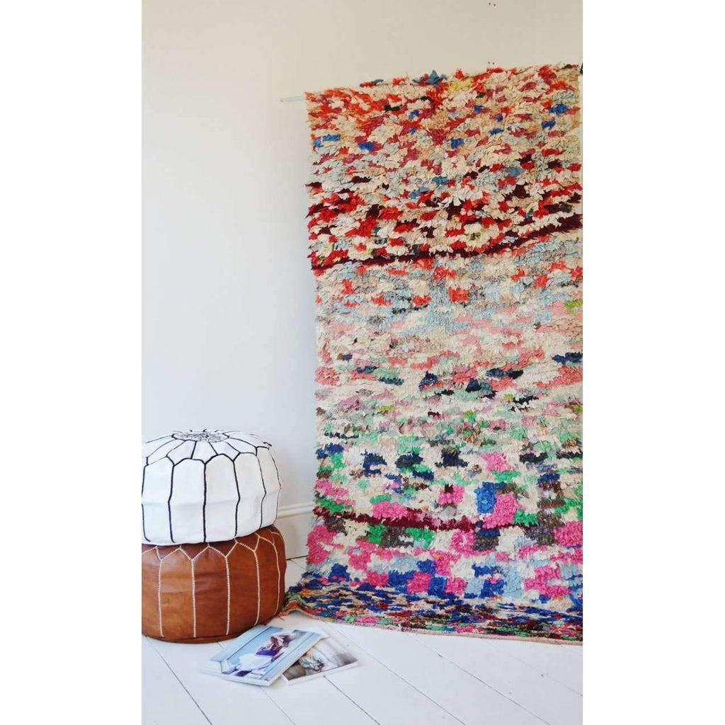 FREE SHIPPING>> Vintage Long Moroccan Boucherouite Rug, Moroccan Rug 7.2x 3.5 ft. - Maison De Marrakech