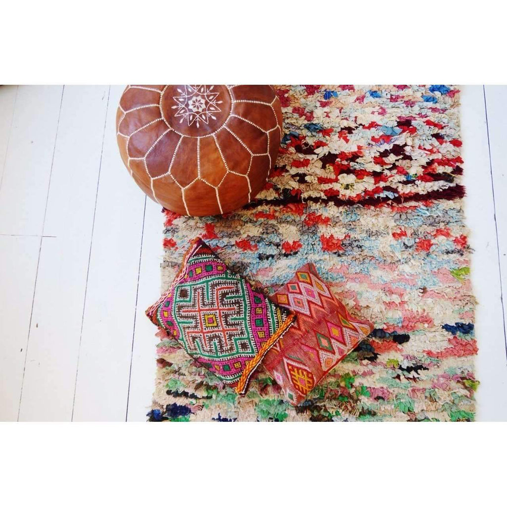 FREE SHIPPING>> Vintage Long Moroccan Boucherouite Rug, Moroccan Rug 7.2x 3.5 ft. - Maison De Marrakech