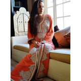 Salmon Pink  Embroidery Moroccan Takchita Party Kaftan-Kalia Style - Maison De Marrakech