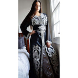 Black with White Moroccan Takchita Party Kaftan-Kalia Style - Maison De Marrakech