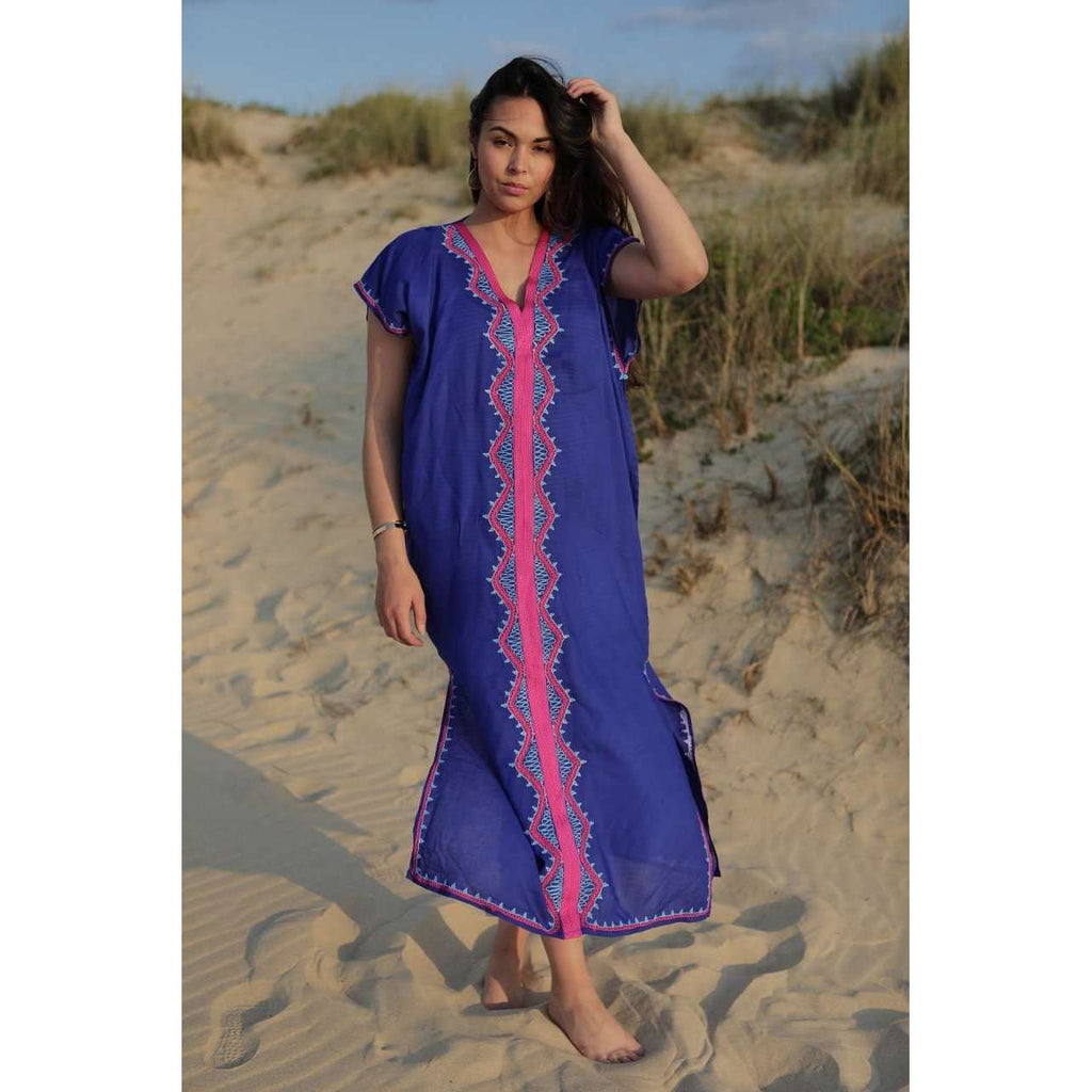 Blue Zahra Boho Trendy Kaftan-Moroccan kaftan - Maison De Marrakech