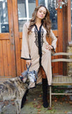 Beige with Black Embroidery  Kaftan Maxi Dress -Amira Style - Maison De Marrakech