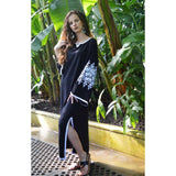 Black Zina Kaftan- Moroccan Kaftan, maxi dress, beach cover ups, beach dress, plus size - Maison De Marrakech