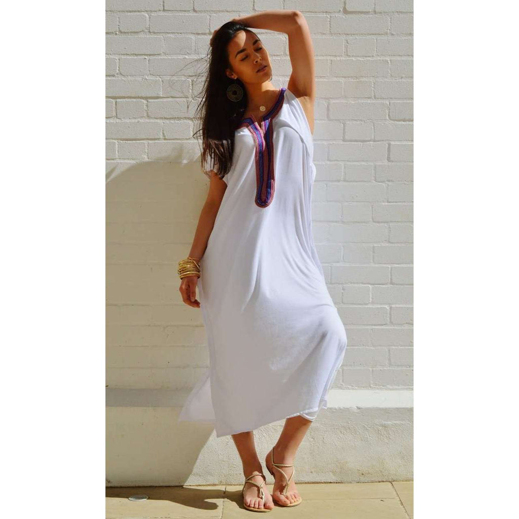 Grey Marrakech Bohochic Tee Kaftan Caftan - Maison De Marrakech