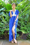 Blue Kaftan Maxi Dress Marine Style - Maison De Marrakech