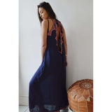 Navy Blue Caftan Kaftan Boho Maxi Dress-moroccan kaftan - Maison De Marrakech