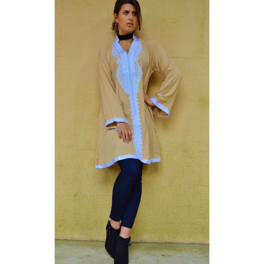 Beige Marrakech Tunic Dress - Fatimah Style - Maison De Marrakech