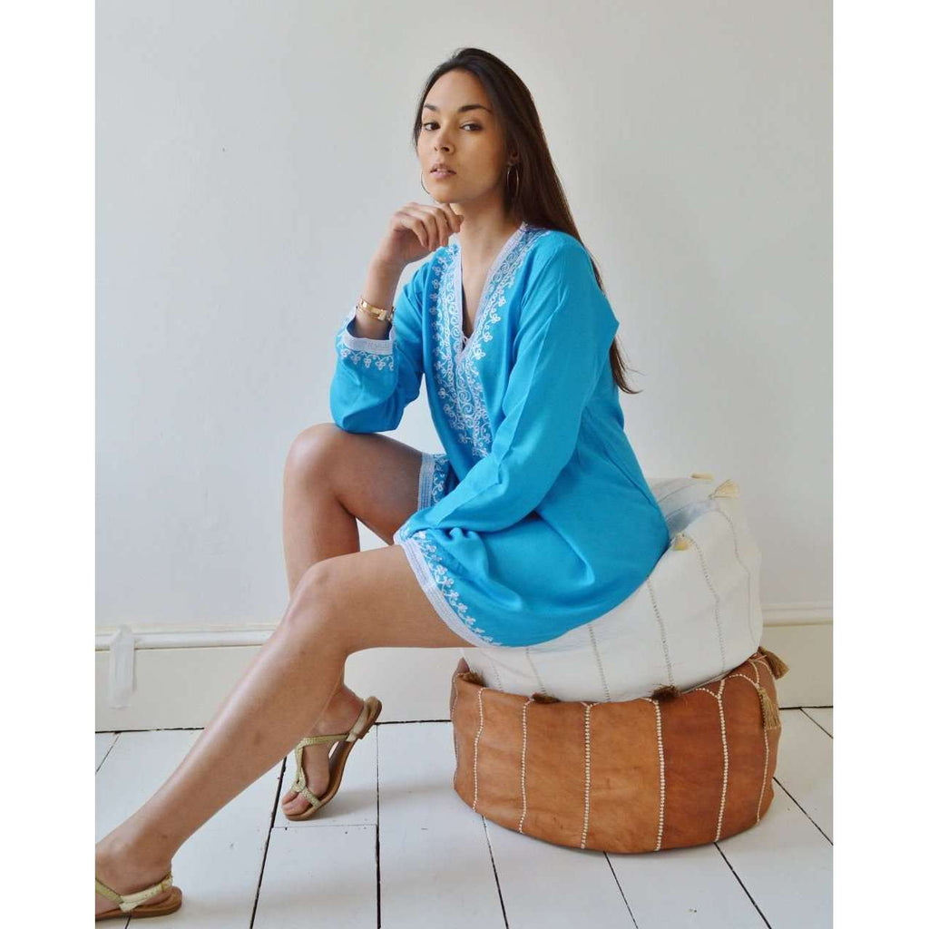 Blue Traditional Marrakech Tunic Shirt - Maison De Marrakech