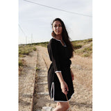Black & White Rabat Tunic Dress-Moroccan Dress, Lounge wear,Black & White Rabat Tunic Dress-Moroccan Dress, Lounge wear