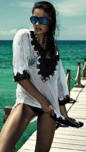 White Tunic with Black Embroidery Kalina Style- Moroccan Tunic - Maison De Marrakech