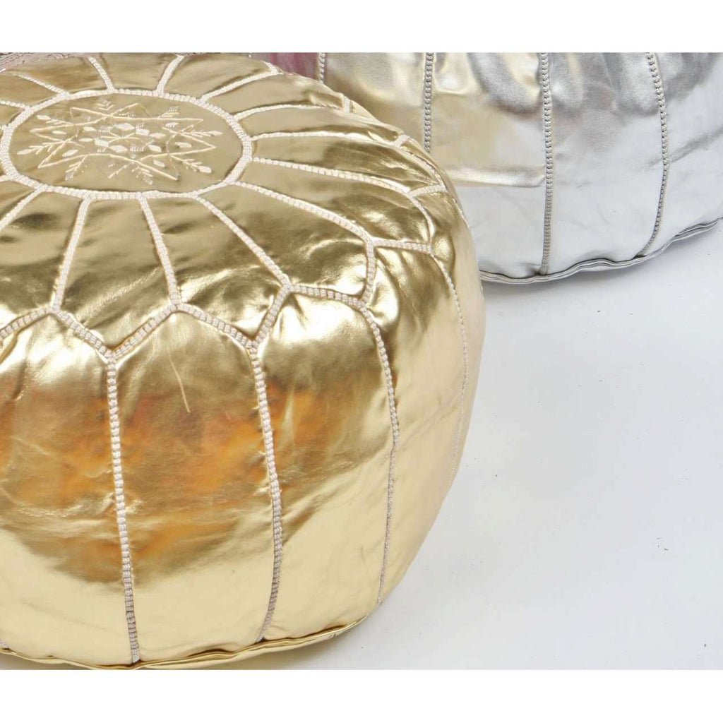 Gold Moroccan Ottoman Pouf - Maison De Marrakech