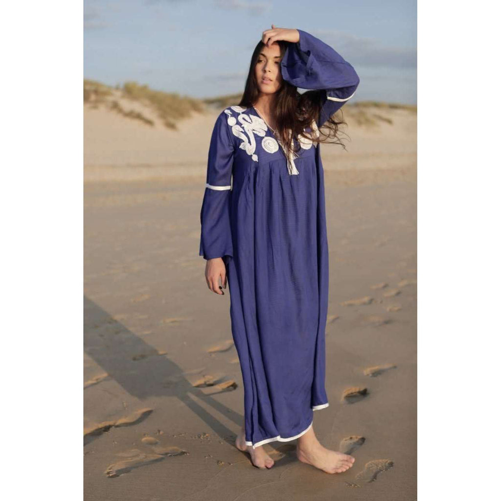 Blue Caftan Kaftan Noor Maxi Dress-moroccan kaftan - Maison De Marrakech