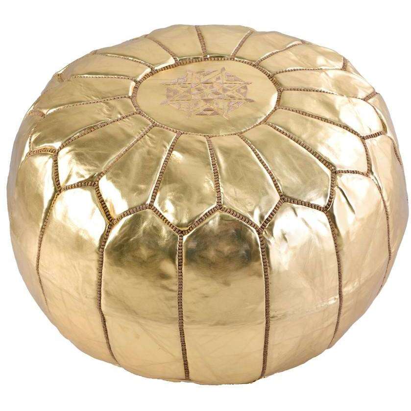 Gold Moroccan Ottoman Pouf - Maison De Marrakech