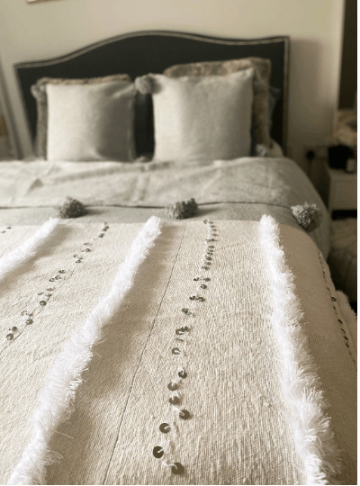 Handira Moroccan Handwoven Bed-End Cover Blanket,Handira Moroccan Handwoven Bed-End Cover Blanket