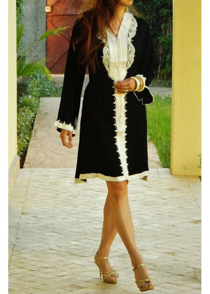 Black Marrakech Tunic Dress - Fatimah Style - Maison De Marrakech