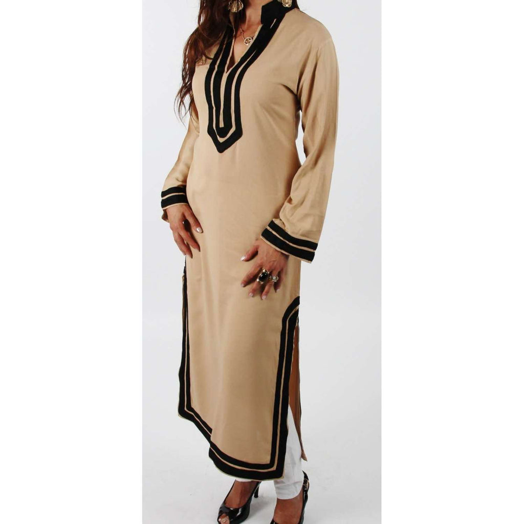Maryam Style Beige Moroccan Caftan Dress  - - Maison De Marrakech