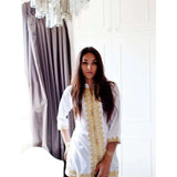 Marrakech White Gold Embroidery Tunic-Moroccan Tunic - Maison De Marrakech