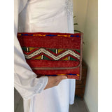 Moroccan Red Multi Colour Kilim Hand Clutch No.5,Moroccan Red Multi Colour Kilim Hand Clutch No.5