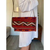 Moroccan Red Multi Colour Kilim Hand Clutch No.5,Moroccan Red Multi Colour Kilim Hand Clutch No.5