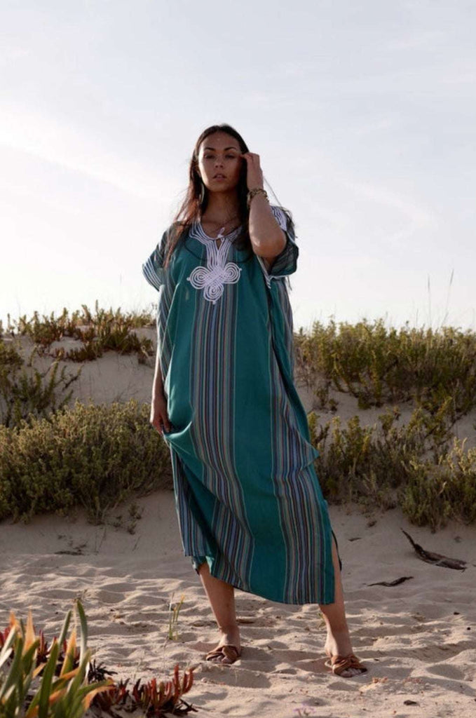 Turquoise Kaftan -Bedoin Style,Turquoise Kaftan -Bedoin Style