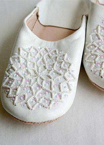 White Moroccan Les Etolie Babouche Slippers - Maison De Marrakech