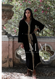 Black Gold Velvet Luxury Party Kaftan Dress