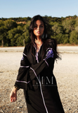 Adriana Black Moroccan Cotton Embroidery Kaftan Caftan