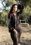 Adriana Black Moroccan Cotton Embroidery Kaftan Caftan