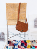 Moroccan Tan Leather Crossbody Satchel