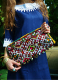 Moroccan Red Multi Colour Kilim Hand Clutch.no.2 - Maison De Marrakech