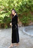 Black Gold Velvet Luxury Party Kaftan Dress
