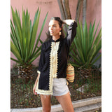 Marrakech Black Gold Embroidery Tunic-Moroccan Tunic,Marrakech Black Gold Embroidery Tunic-Moroccan Tunic