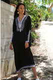 Black White Caftan Kaftan Nadia Maxi Dress-moroccan kaftan,Black White Caftan Kaftan Nadia Maxi Dress-moroccan kaftan