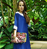 Moroccan Red Multi Colour Kilim Hand Clutch.no.2 - Maison De Marrakech
