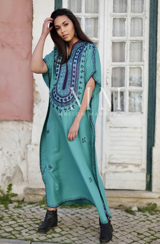 Turquoise Blue Berber Kaftan