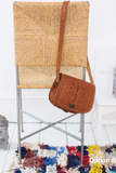 Moroccan Tan Leather Crossbody Satchel