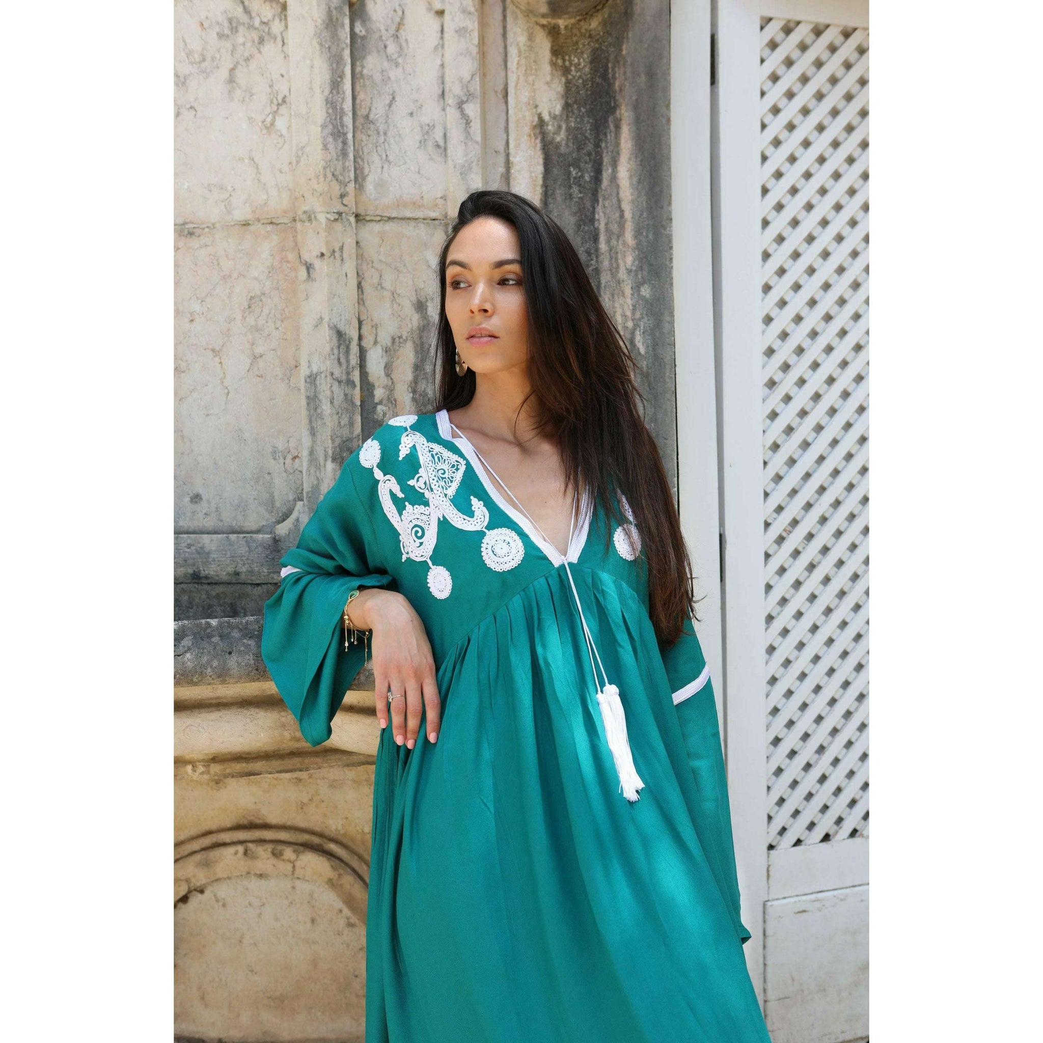Marcelle Kaftan Green Patterned main image 0