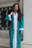 Green & White Karima Kaftan Caftan-Moroccan Kaftan,Green & White Karima Kaftan Caftan-Moroccan Kaftan