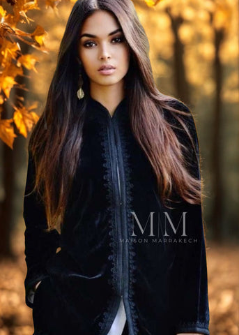 Black Zina Kaftan- Moroccan Kaftan, maxi dress, beach cover ups, beach dress, plus size