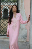 Champagne Pink Embroidered Moroccan Aisha Kaftan- Moroccan Kaftan,Champagne Pink Embroidered Moroccan Aisha Kaftan- Moroccan Kaftan